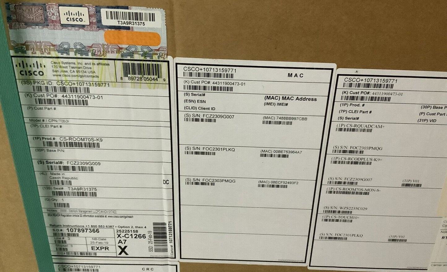Cisco Telepresence CS-ROOM70S-K9 Kit - Brand New