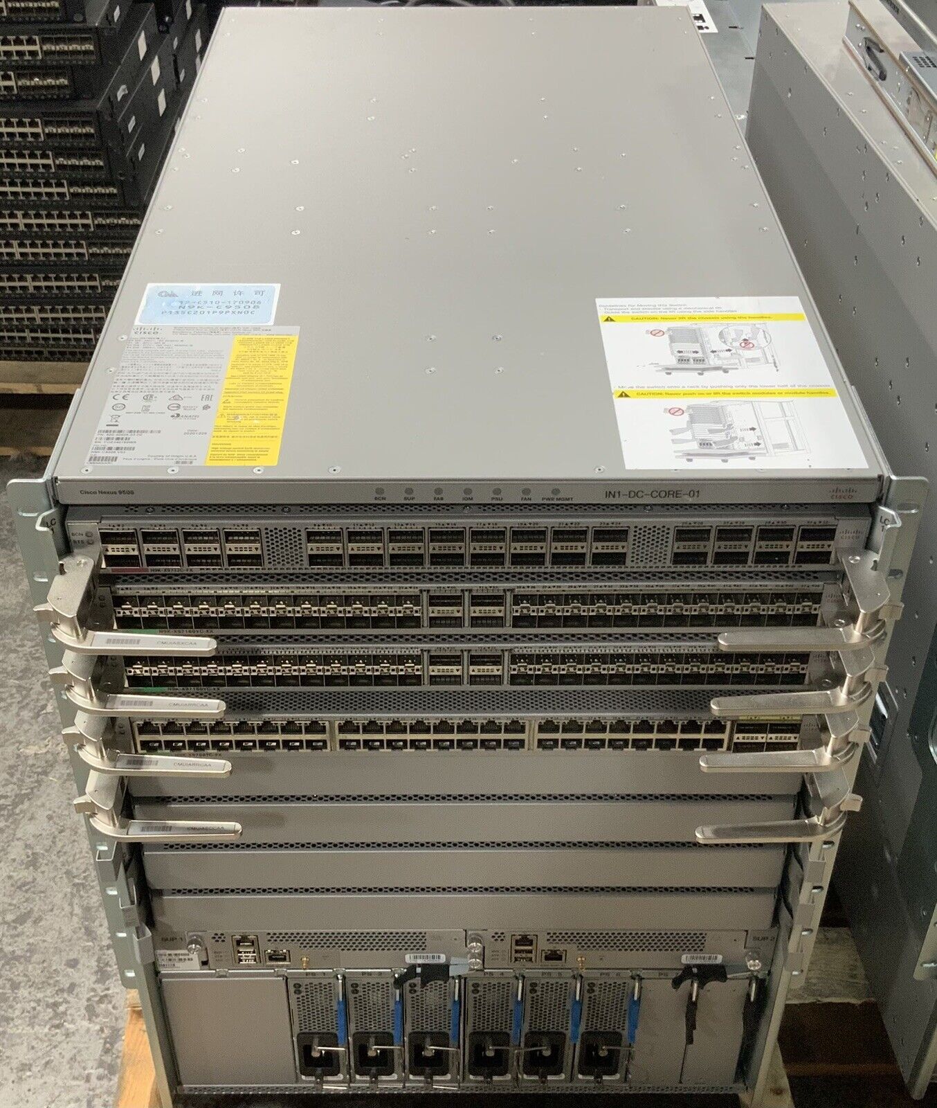 Cisco N9K-C9508 Nexus 9508 Chassis x6 PSU w/ 4 Cards