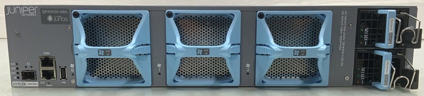 JUNIPER QFX5100-96S-AFI - 96x 10Gigabit SFP+ 8x 40Gigabit QSFP+ Switch Dual PSUs