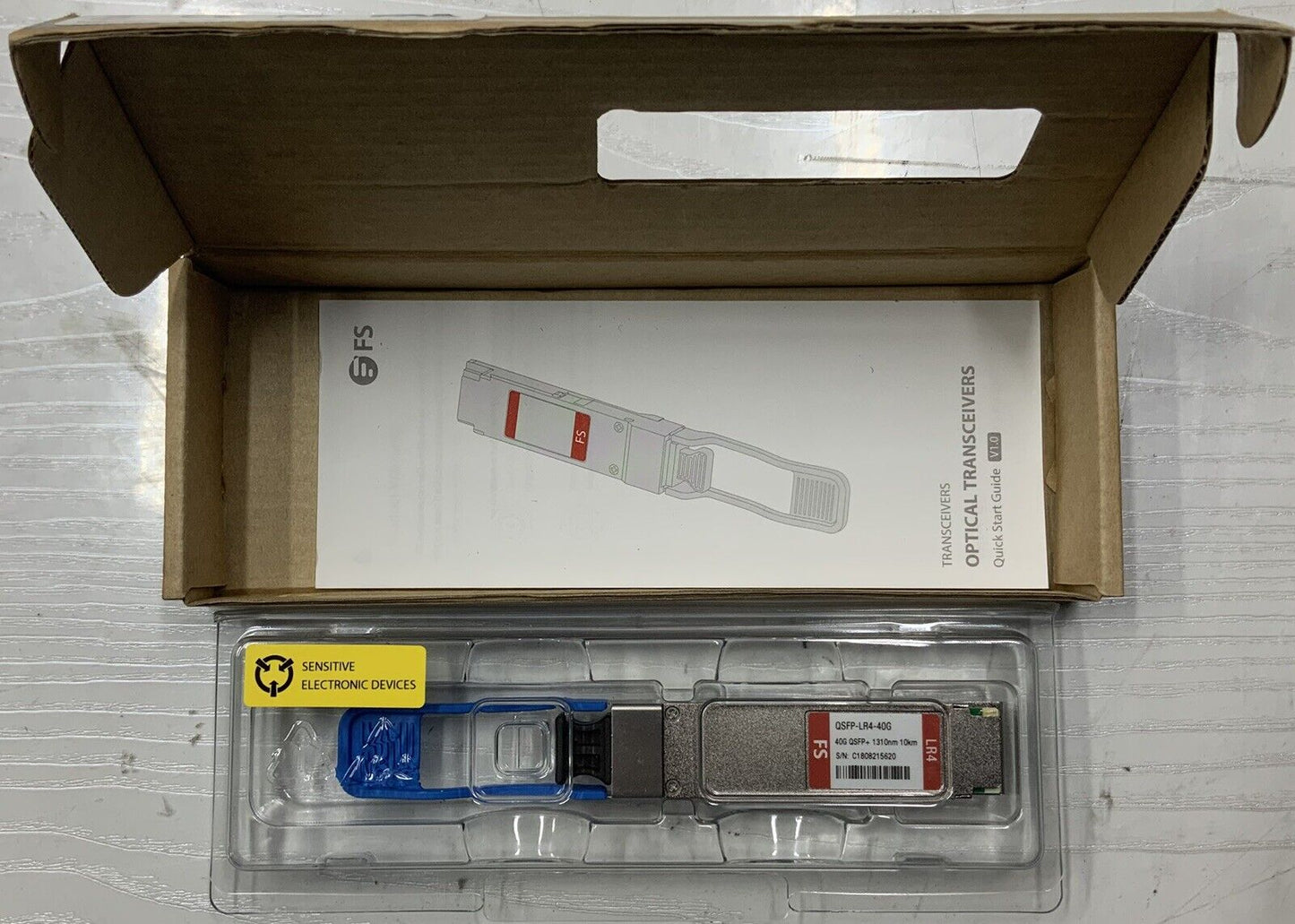 Lot of 4 - New FS QSFP-LR4-40G 40G QSPF+ 1310nm 10km Optical Transceiver Modules