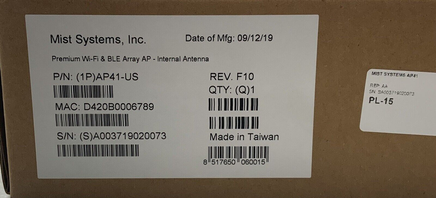 Mist Systems Inc AP41-US Internal Antenna Cloud Managed AP (Indoor)