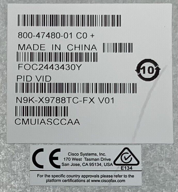 Cisco N9K-X9788TC-FX Nexus 9500 48p 1/10GBaseT and 4p 100G Line Card