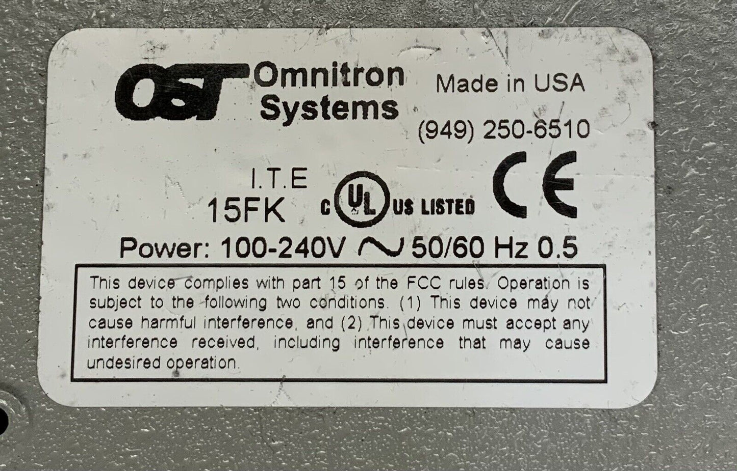 Omnitron Systems 8230-0 Managed Power Chassis W/ iConverter 10/100 Module
