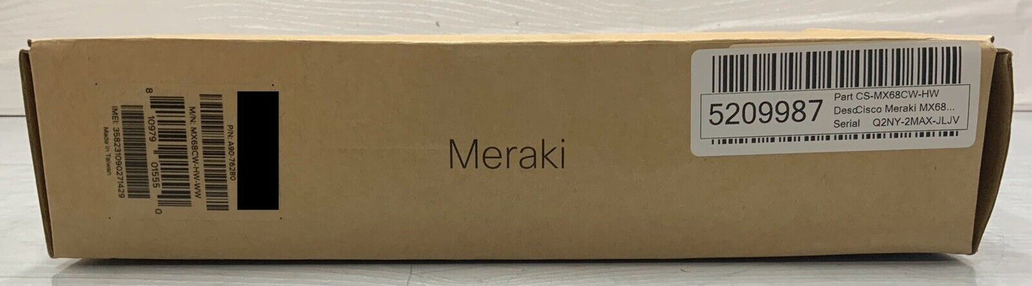 Cisco Meraki MX68CW-HW-WW Firewall Appliance Cellular Unclaimed