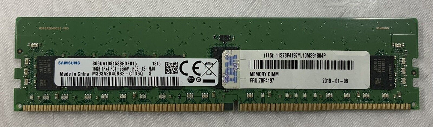 Samsung M393A2K40BB2-CTD 16GB PC4-2666V DDR4 ECC Reg Server Memory RAM