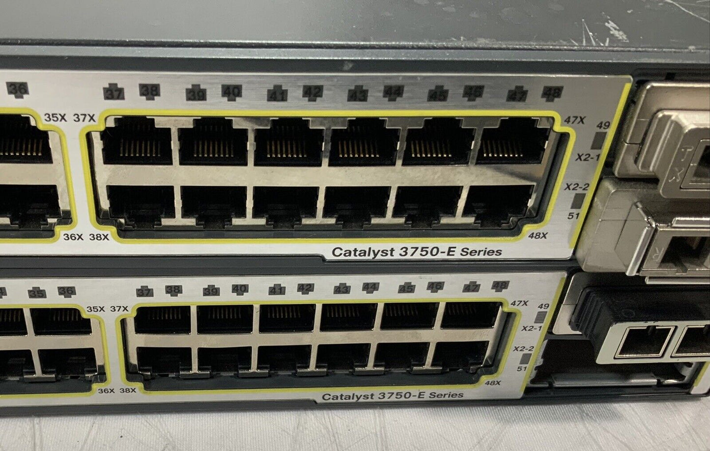 Lot of 2 Cisco Catalyst 3750-E Series WS-C3750E-48TD C3K-PWR-265WAC