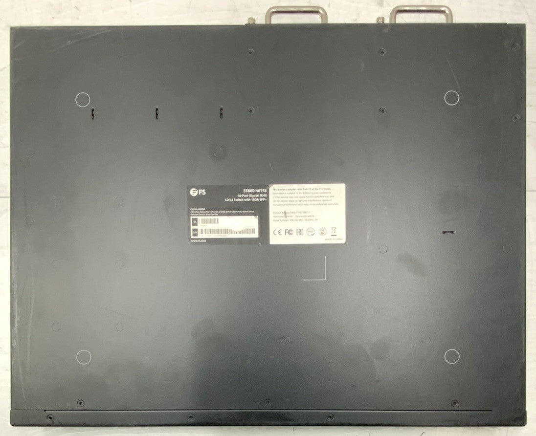 FS 48-Port Gigabit Ethernet Switch 48x RJ45 & w/4x SFP+ S5800-48T4S No Image/OS