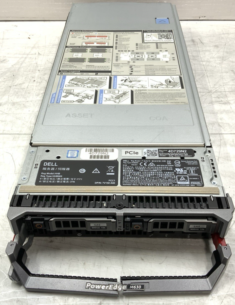 Dell PowerEdge VRTX HHB05 - 3x M640, 6x E5-2650 v4, 22.2TB SAS 768GB RAM H730M