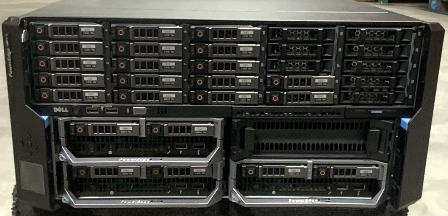 Dell PowerEdge VRTX HHB05 - 3x M640, 6x E5-2650 v4, 22.2TB SAS 768GB RAM H730M