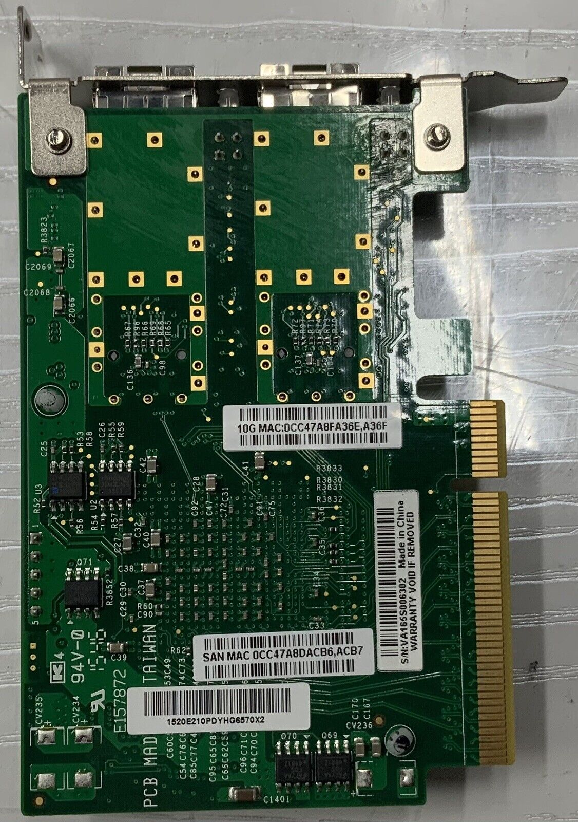 Lot of 4 SuperMicro AOC-STGN-I2S Dual Port 10GB SFP+ 10GB Card Low Profile