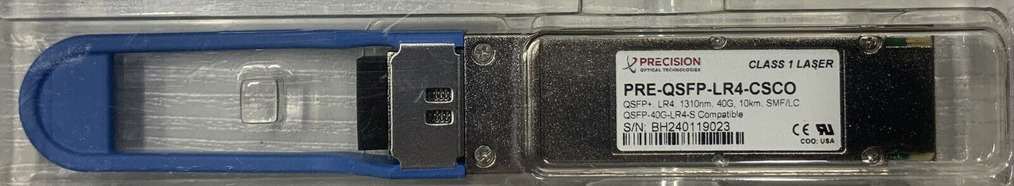 Lot of 8 Precision PRE-QSFP-LR4-CSCO 40G QSFP+ LR4 1310nm 10km QSFP-40G-LR4