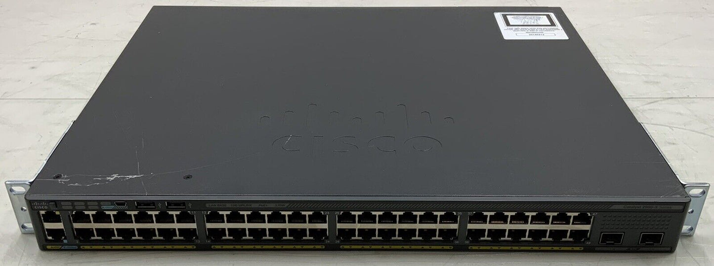 Cisco Catalyst WS-C2960X-48LPD-L 48-Port Switch w/2xSFP+