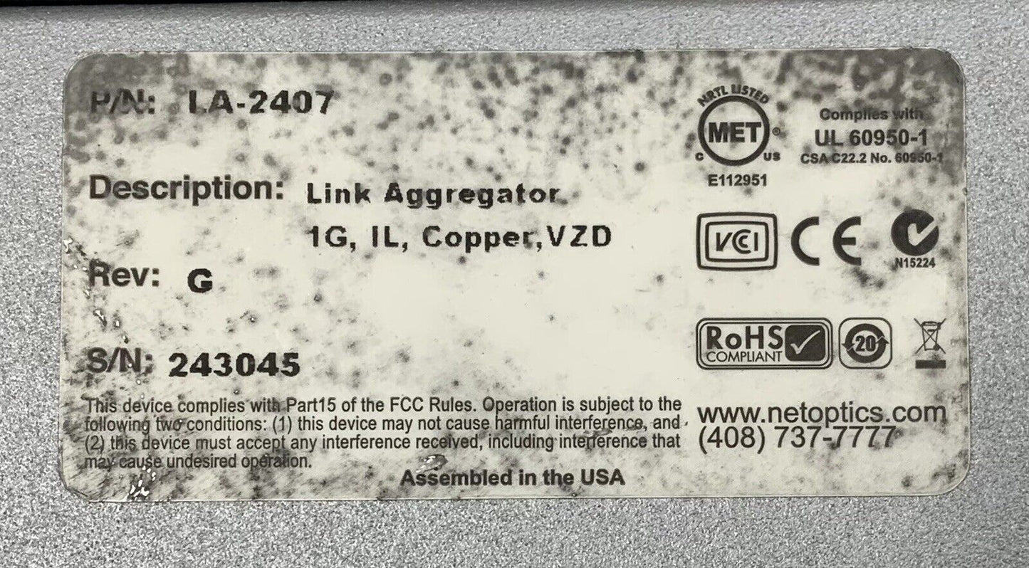 Net Optics iLink Agg LA-2407 - Network Monitoring Device