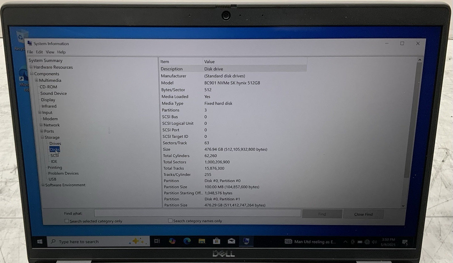 Dell Latitude 5440 14" FHD 13th Gen I7-1365U 512GB SSD 16GB Ram Windows 10 Pro