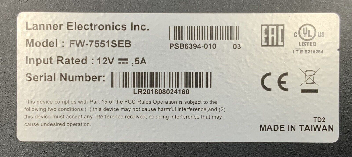 Lanner Electronics FW-7551SEB