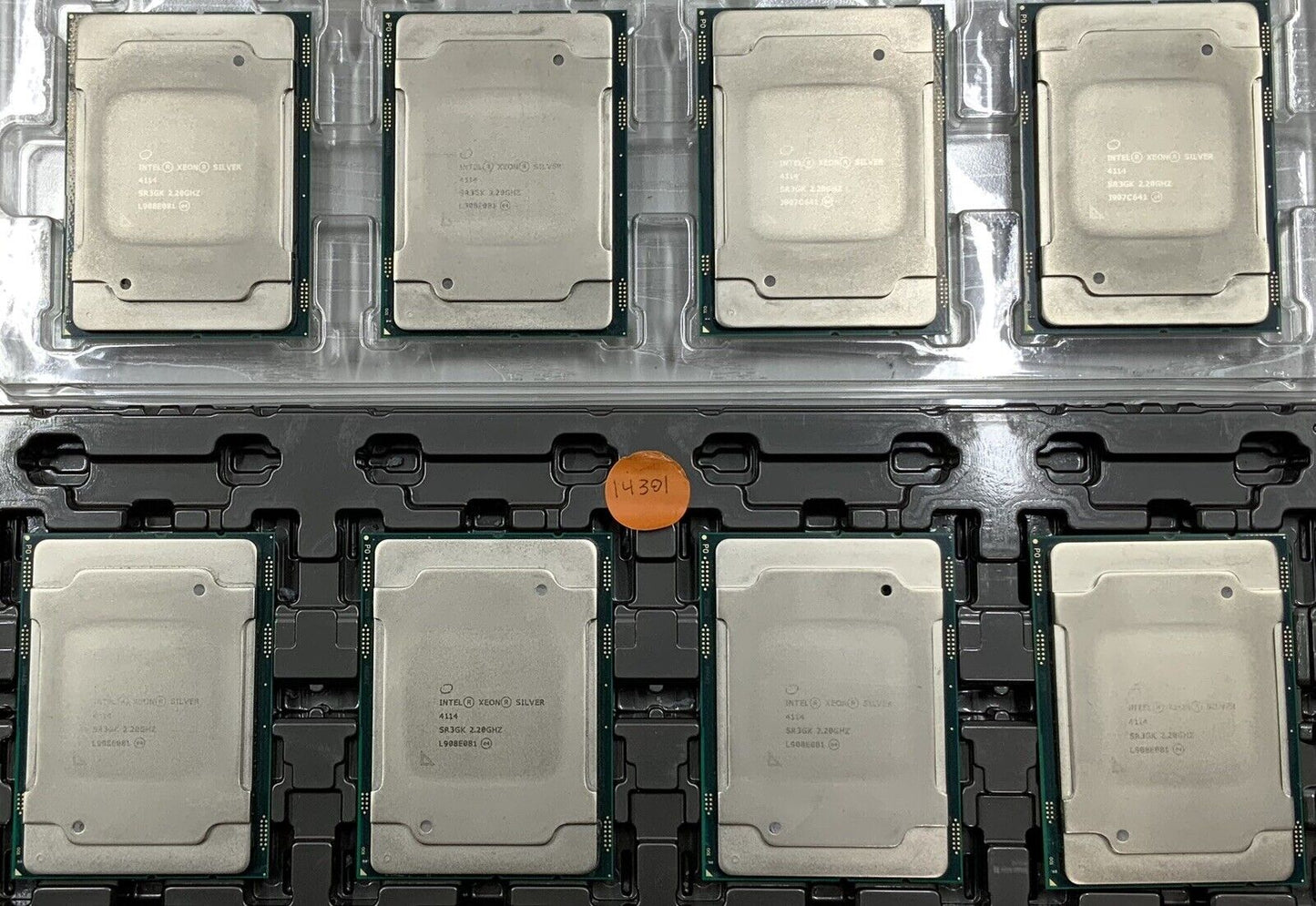 Lot of 8 Intel Xeon Silver 4114 2.2Ghz 10 Core 13.75 MB LGA3647 CPU SR3GK