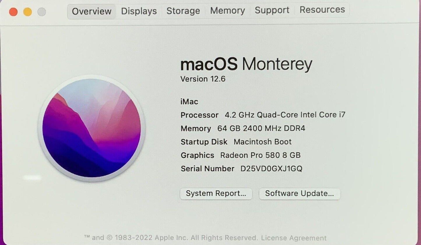 Apple iMac 5K 27 Inch 2017 4.2 GHz Core i7 3TB SSD 64GB RAM Ramden Pro 580 8GB