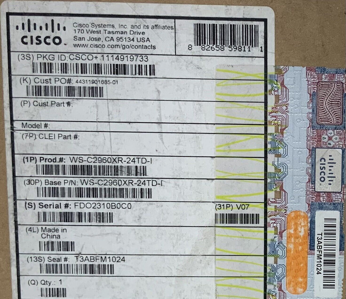 NEW Cisco WS-C2960XR-24TD-I Switch