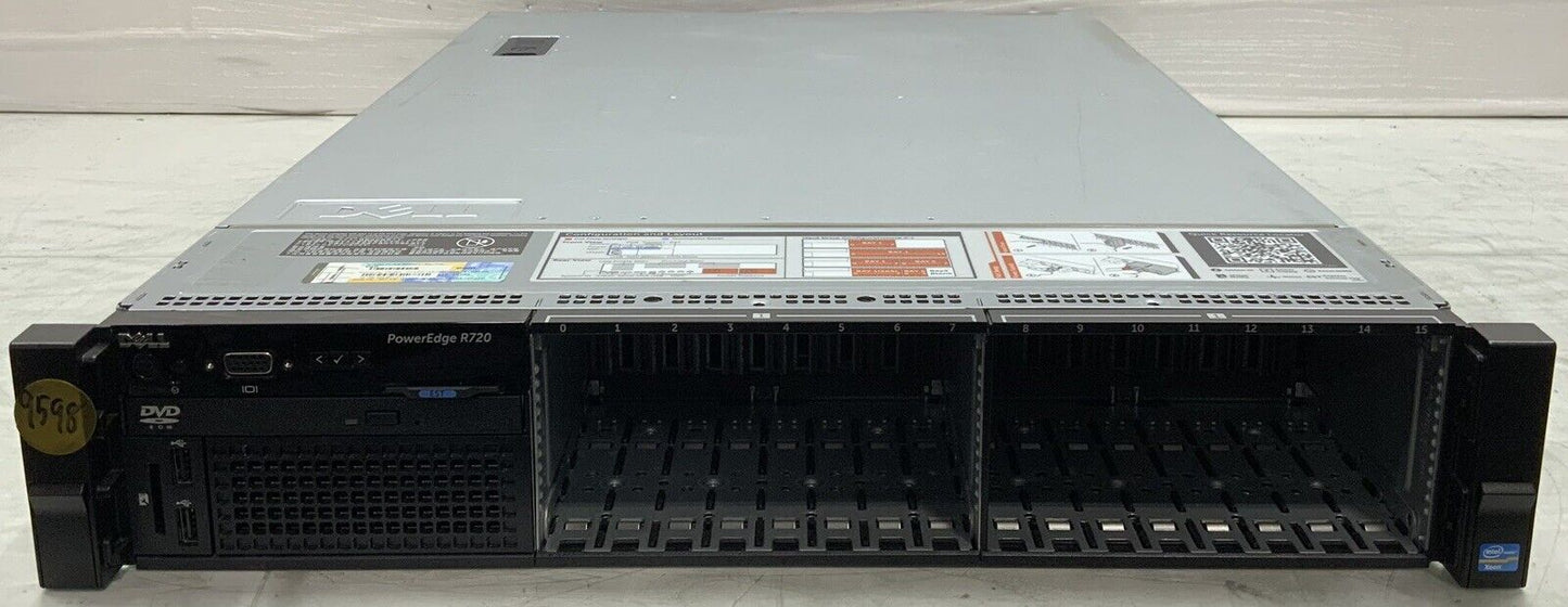 Dell Poweredge R720 16-Bay 2U Server 2* Intel Xeon E5-2630 @ 2.30 GHz 64GB No HD