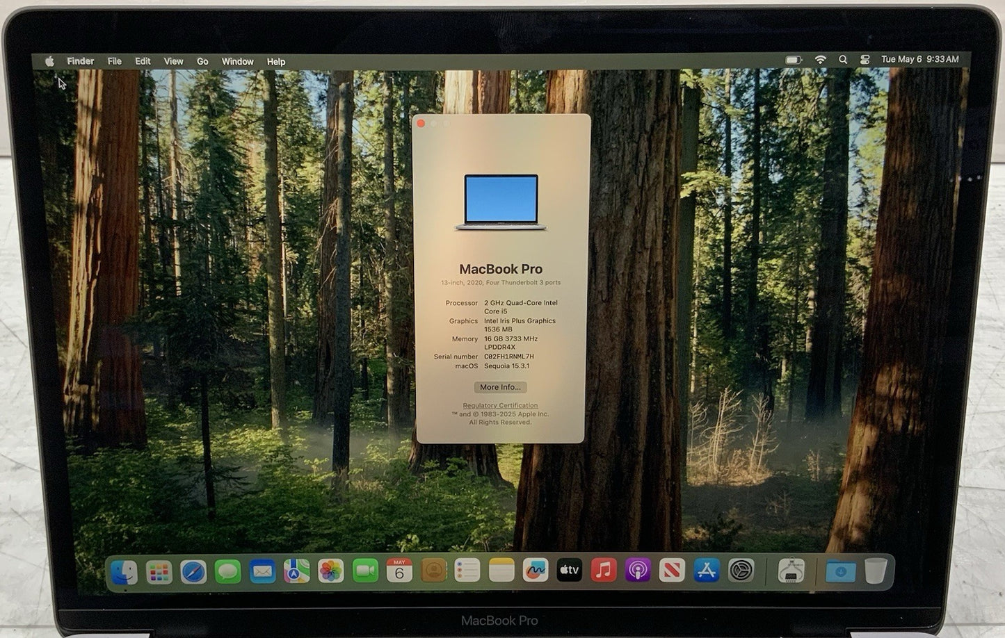 Apple MacBook Pro A2251, 2020, i5-1038NG, 16GB RAM, 500GB SSD Seqouia