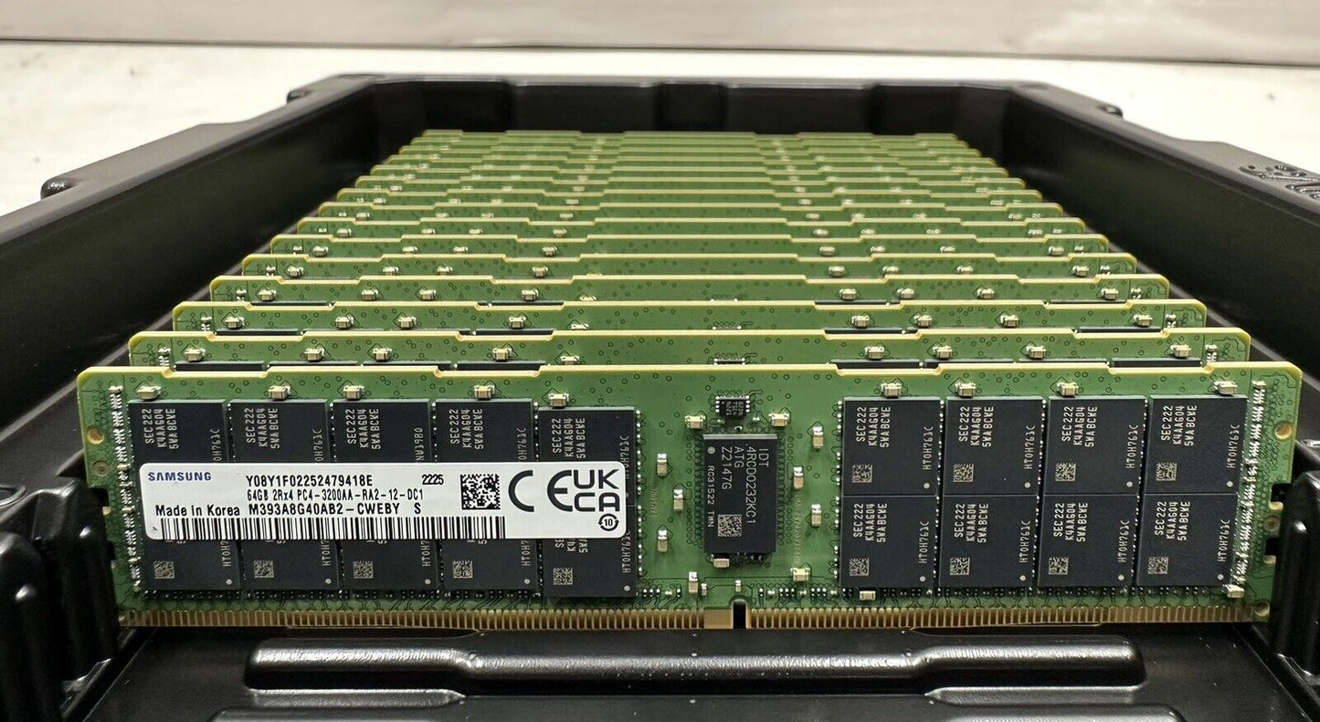 M393A8G40AB2-CWEBY Samsung 64GB PC4-3200 DDR4 ECC 2Rx4 Memory (TRAY OF 25)