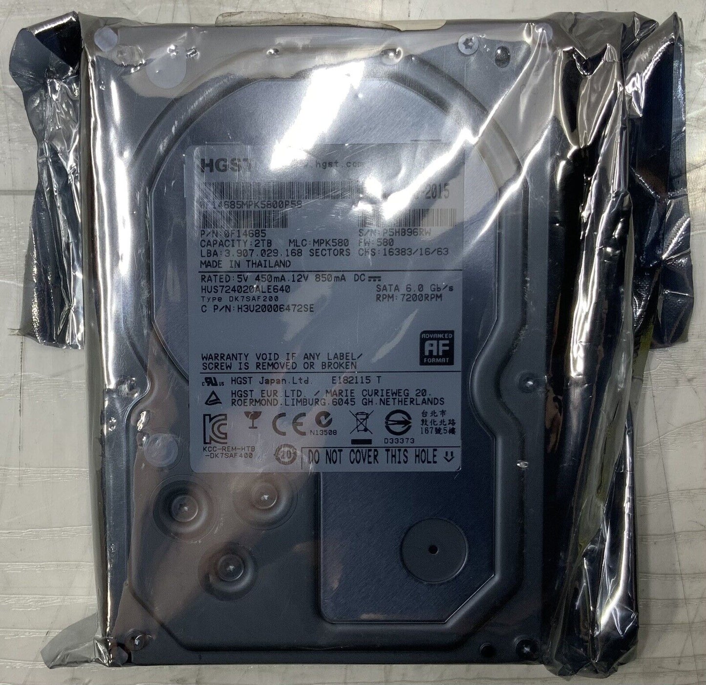 Hitachi 2TB SATA HUS724020ALE640 SATA 6gb/Sec 3.5'' 0F14685