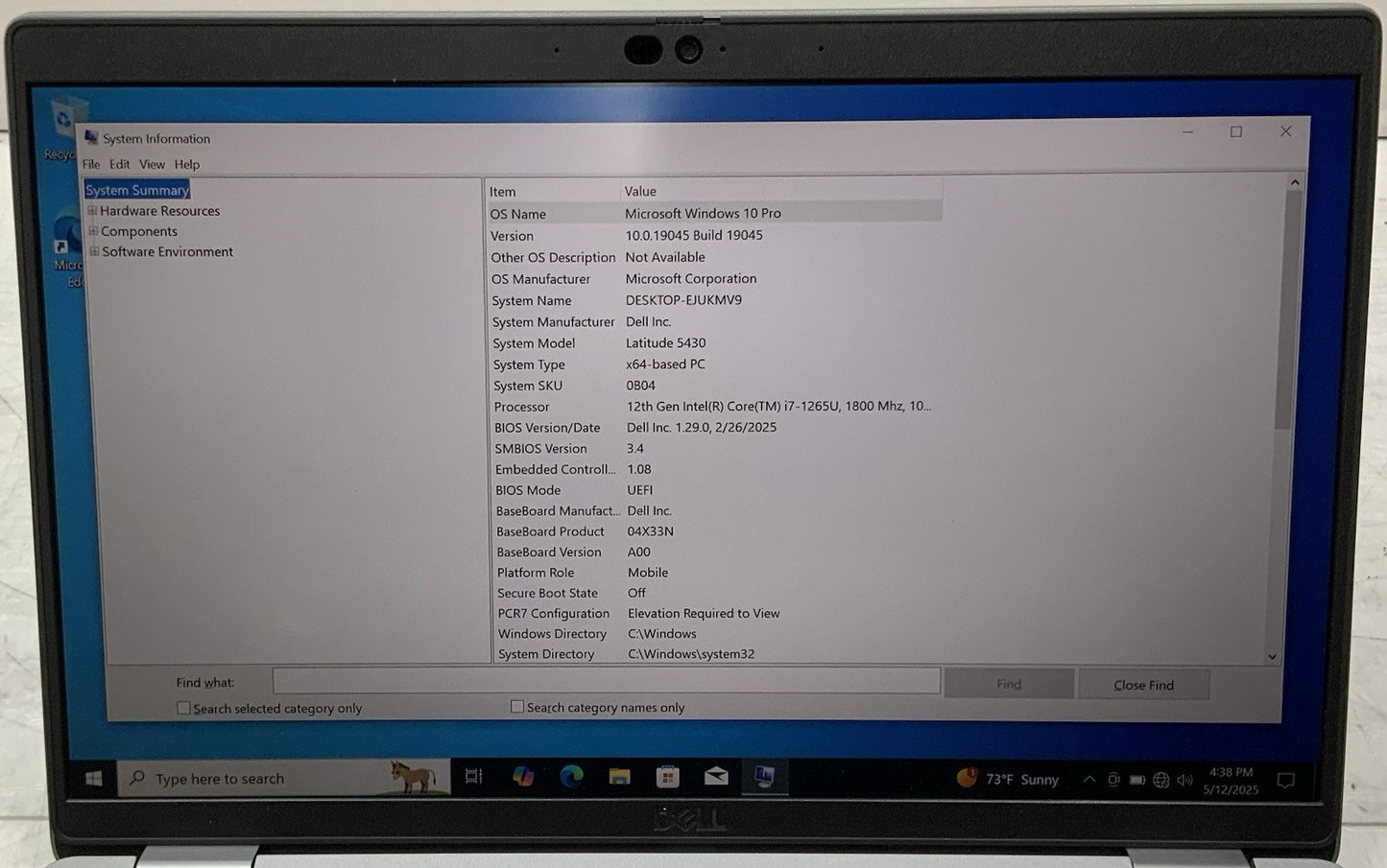 Dell Latitude 5430 10-Core i7-1265U 4.80GHz 512GB SSD 16GB RAM Windows 10 Pro