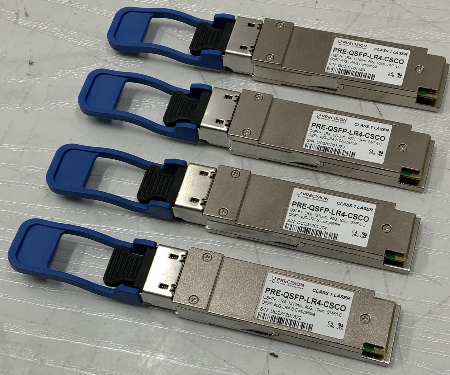 Lot of 4 Precision 40Gbs QSFP LR4 10km Transceiver Modules | PRE-QSFP-LR4-CSCO