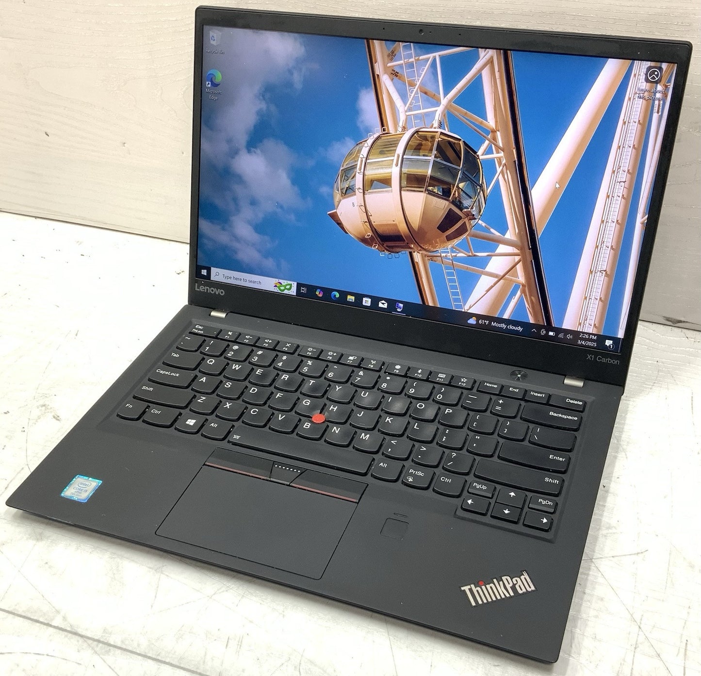 Lenovo 14” ThinkPad x1 Carbon 5th Gen i5-7300U 2.6 GHz 8GB RAM 512GB SSD Win 10P