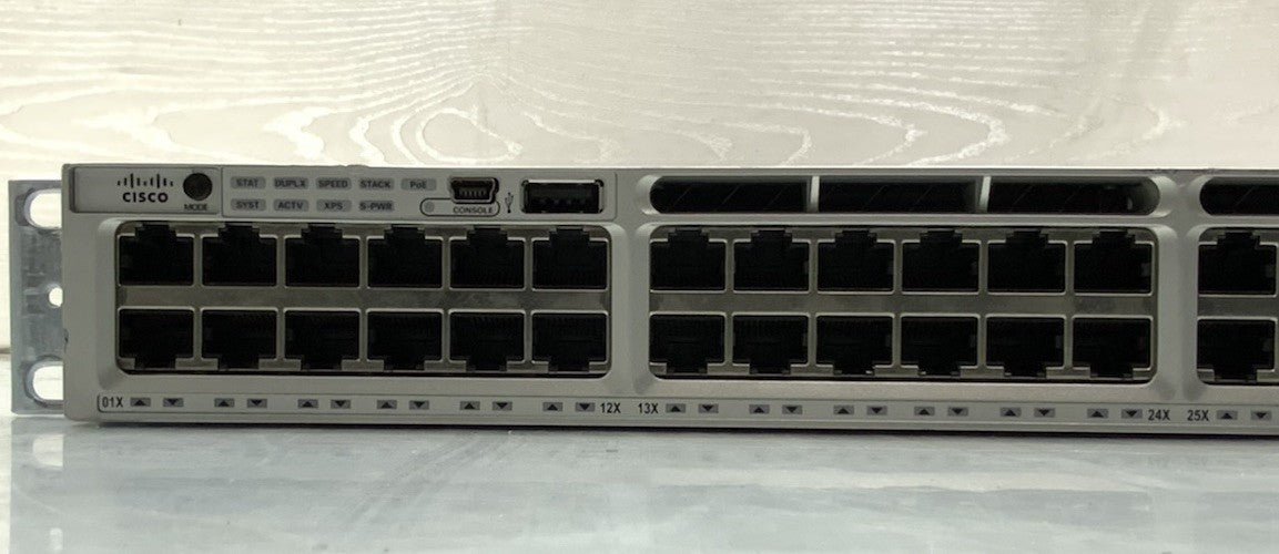 Cisco C3850 48-Port GbE RJ45 SFP PoE+ Switch | WS-C3850-48P-L, C3850-NM-4-10G
