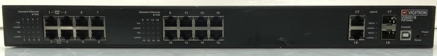 Vigitron 18-Port GbE SFP PoE High Power Managed Switch | VI30018