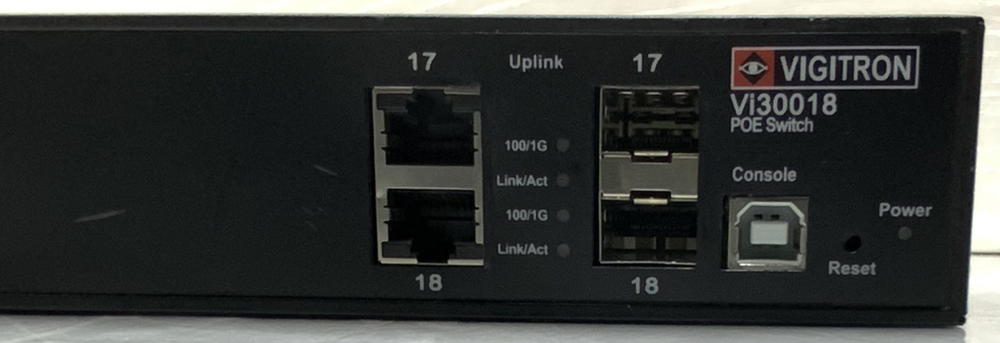 Vigitron 18-Port GbE SFP PoE High Power Managed Switch | VI30018