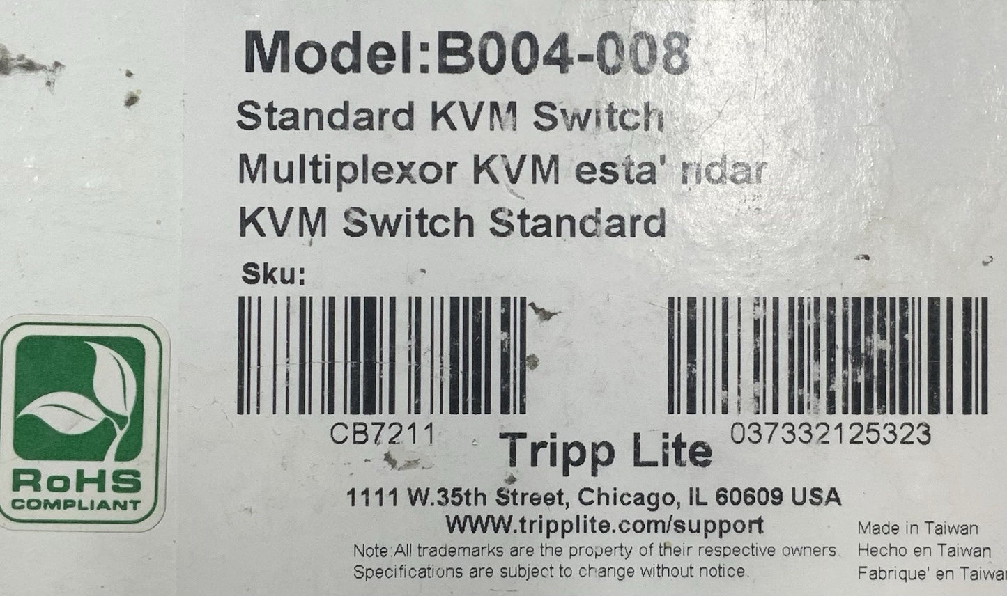 Tripp-Lite 8-Port Standard KVM Switch | B004-008