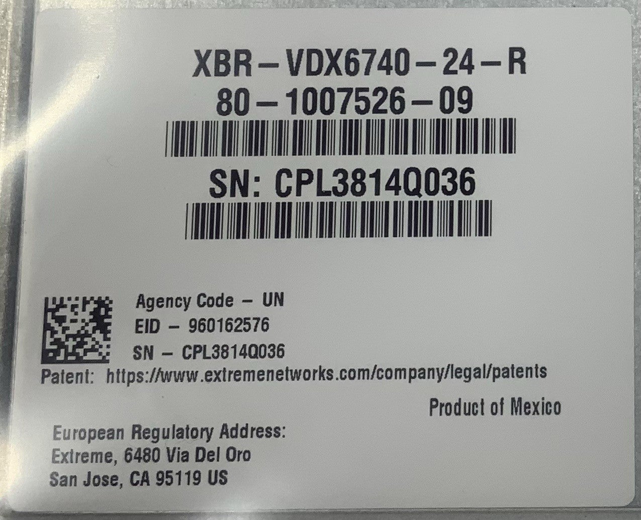 Extreme Networks VDX 6740 XBR-VDX6740-24-R Gigabyte Ethernet SFP - New