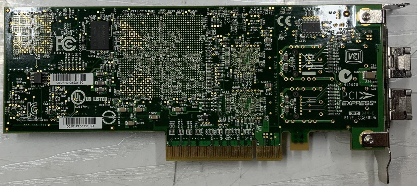 Lot of 11 Chelsio 10GB 2-Port PCI-e OPT Adapter Card 110-1088-30 B0