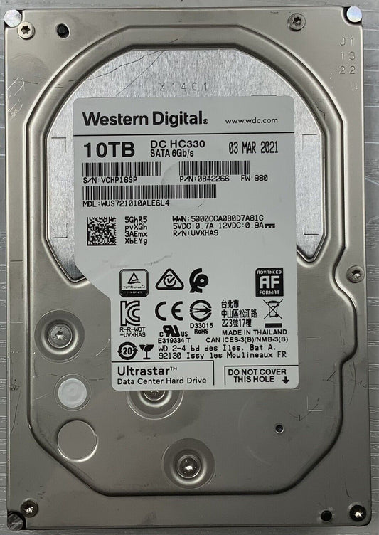 Western Digital Ultrastar DC HC330 WUS721010ALE6L4 10 TB Hard Drive 0B42266