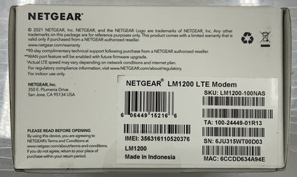 NEW Netgear LM1200 4G LTE Broadband Modem