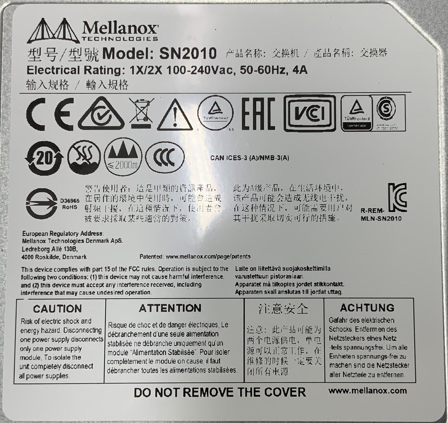 Nvidia Mellanox MSN2010-CB2RC Spectrum - 22-Port Switch