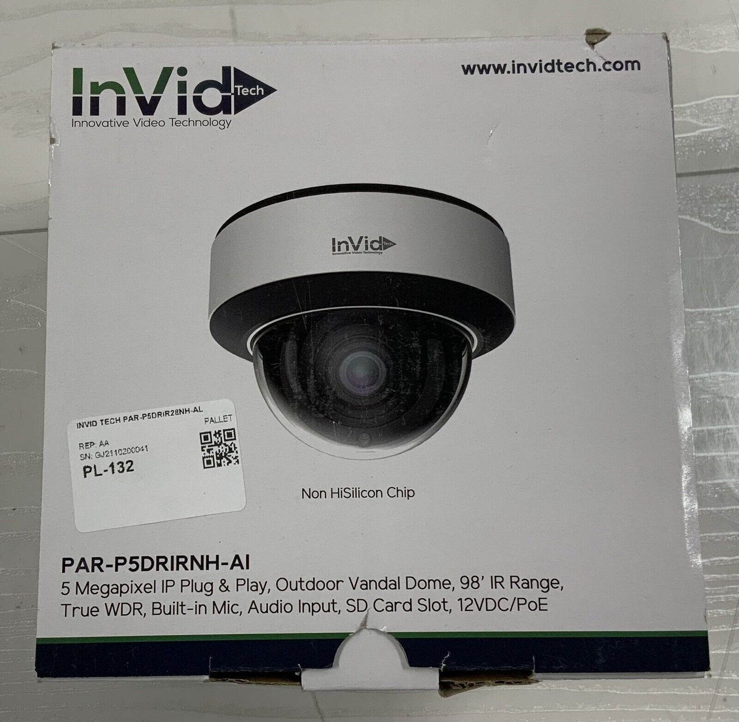 INVID TECH PAR-P5DRIR28NH IP Camera,4.5W,Color