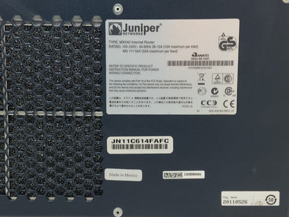 Juniper MX240 - (1)SCBE2-MX  (1)RE-S-1800X4 - (1)DPCE-R-4XGE - (1)DPCE-R-20/2XGE