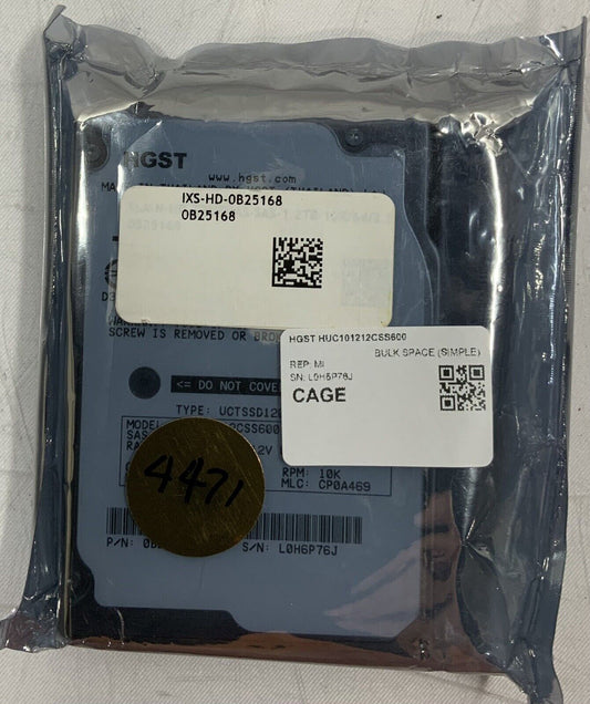 HGST  1.2TB 10K 2.5" SAS 6.0GB/s HUC101212CSS600 New/Sealed