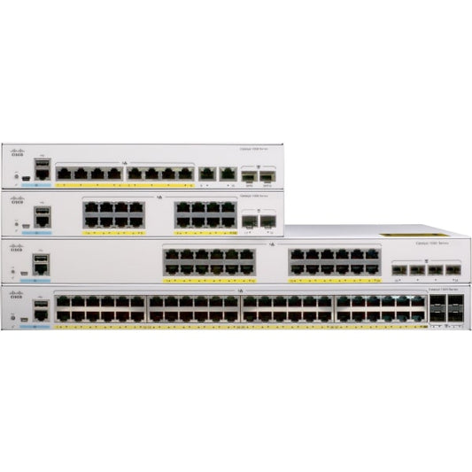 Cisco Ethernet Switch - 8 Ports - Manageable - 2 Layer Supported - Modular Networking C1000-8P-2G-L product image