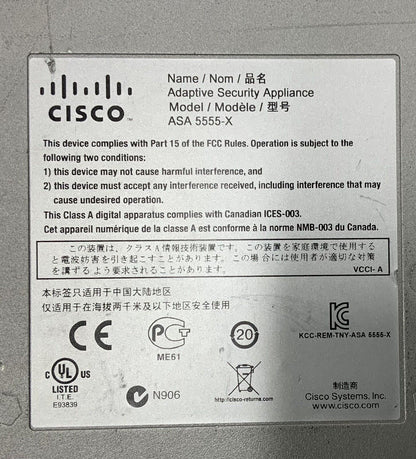 Cisco ASA 5555-X IPS Firewall Adaptive Security Appliance 1x PSU
