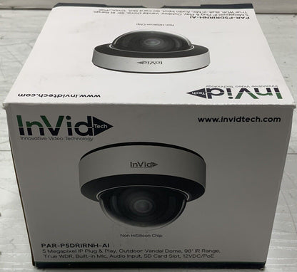 INVID TECH PAR-P5DRIR28NH-AI IP Camera, Built-In Mic, Plug & Play