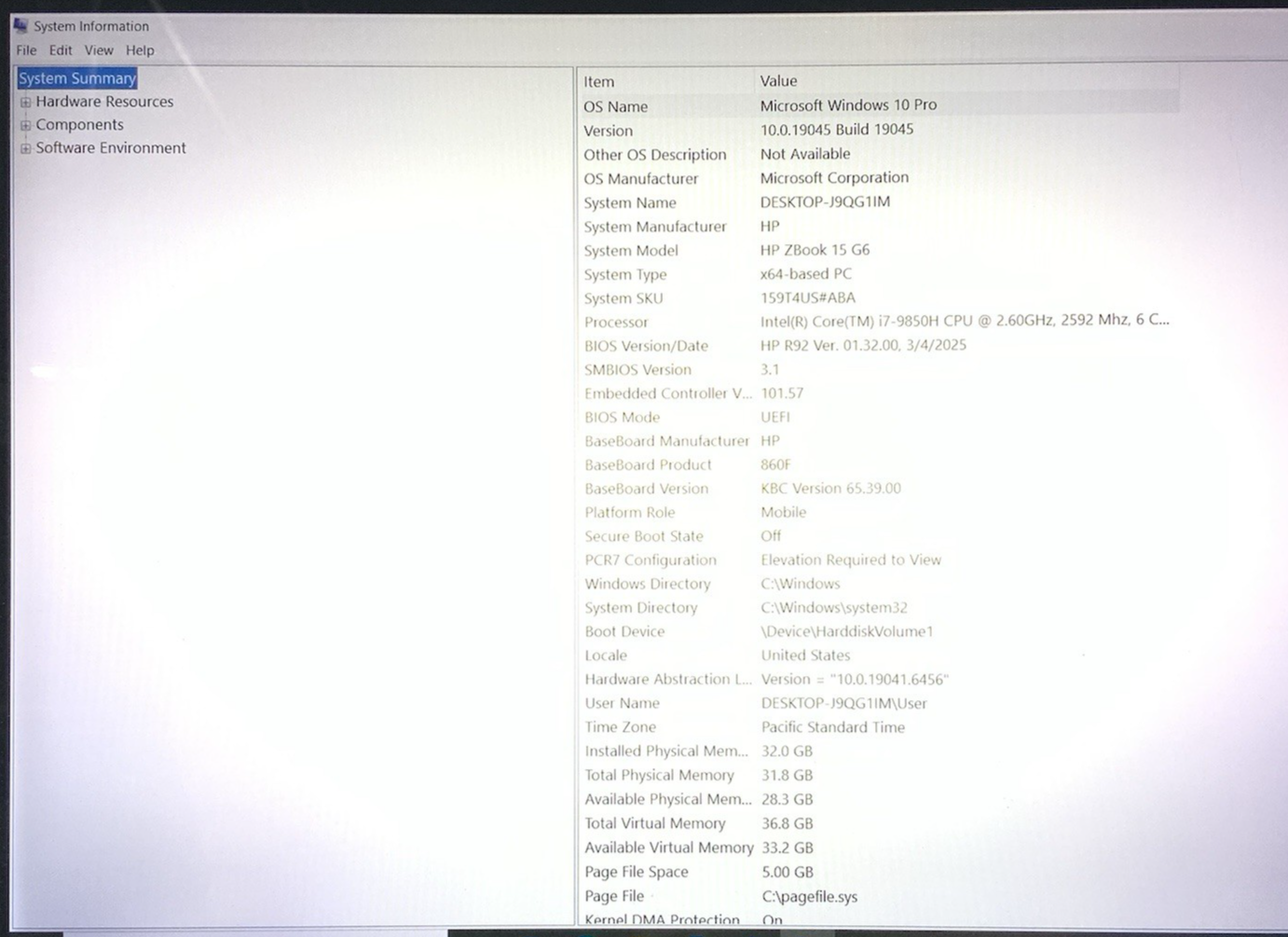 HP zBook 15 G6 Intel i7-9850H 2.60GHz 32GB RAM 512GB SSD Windows 10 Pro