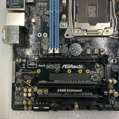 ASRock X99M Extreme 4 MicroATX Intel Motherboard LGA2011-3 DDR4 SATA-3 *READ