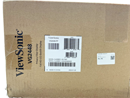 Viewsonic 24" 1920x1080 FHD WLED IPS Monitor 60Hz HDMI, DisplayPort | VG2448-PF