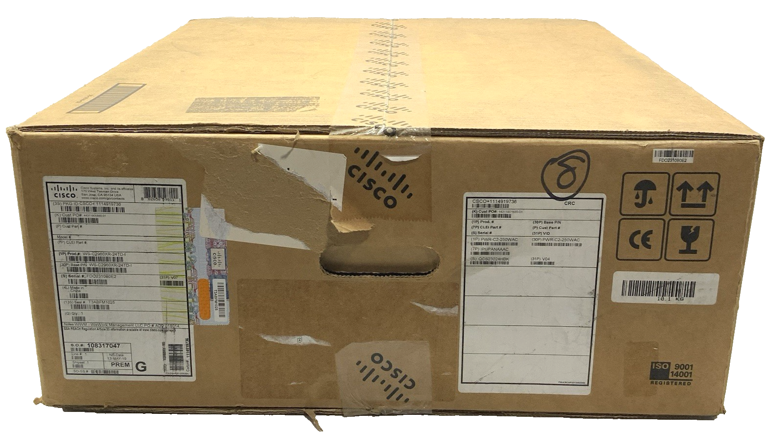 Cisco 2960-XR Switch 24-Port 1GbE RJ-45 2x 10G SFP+ PoE 2x PSU WS-C2960XR-24TD-I0