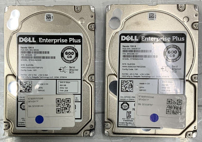 LOT OF 10 Dell Enterprise Plus Seagate 600GB SAS 600GB 6Gbps 2.5" HDD 9WG066-157
