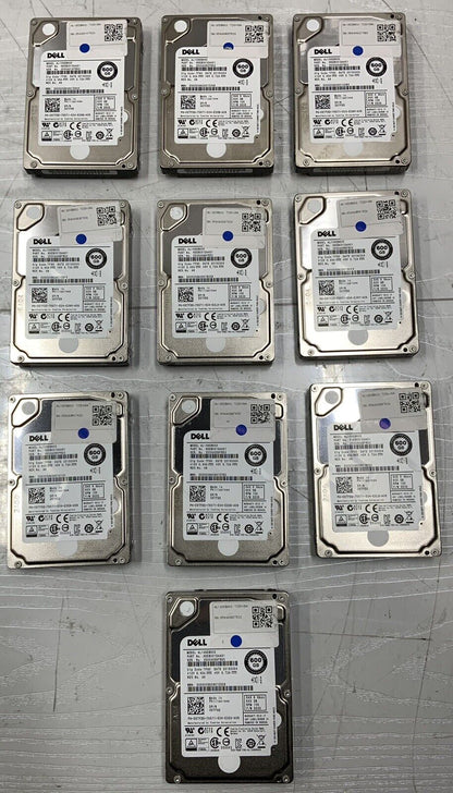 LOT OF 10 Dell Toshiba Enterprise 2.5" SAS HDD 600GB 6Gbps HDEBC01DAA51